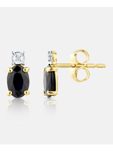 Diamant L'éternel Ohrstecker, mit Saphir, 375 Gelbgold