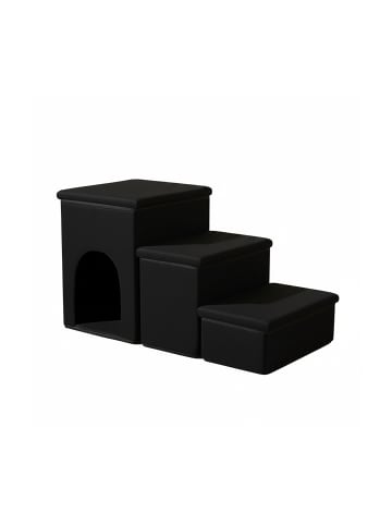 relaxdays Hundetreppe in Schwarz - (B)75 x (H)43 x (T)33 cm