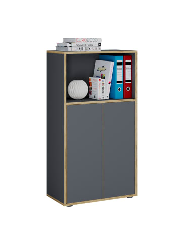 VCM Büroschrank Aktenschrank Sideboard Salia 3fach in Anthrazit