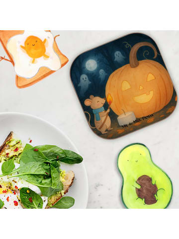 Mr. & Mrs. Panda Glasuntersetzer Kürbis Maus Design ohne Spruch in Weiß