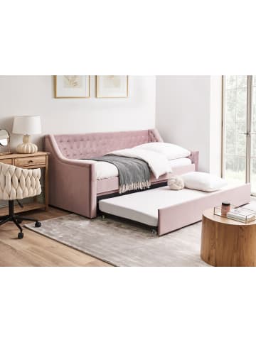 Beliani Tagesbett MONTARGIS in Rosa - (W) 91 x (H) 94 x (L) 219 cm