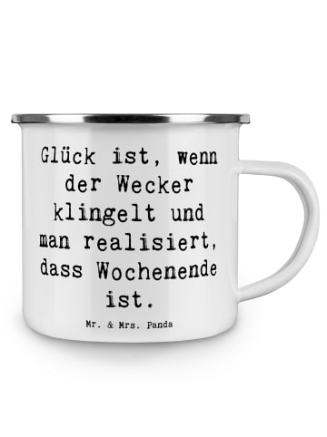 Mr. & Mrs. Panda Teetasse Spruch Glück am Wochenende mit Spruch in Weiß