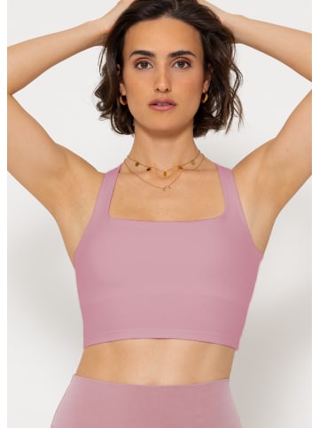 SASSYCLASSY Sport-BH mit überkreuzten, breiten Trägern in Rosa