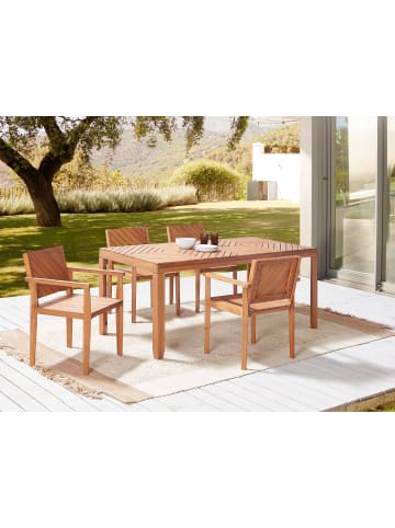 Beliani 5-tlg Gartentisch Set BARATTI in Braun