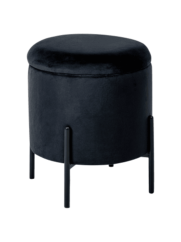 Beliani Pouf WENONA in Schwarz - (W) 37 x (H) 40 x (L) 37 cm