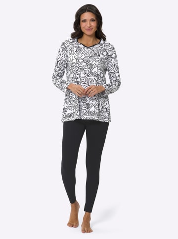 Sieh an! Schlafanzug in weiß-schwarz-bedruckt