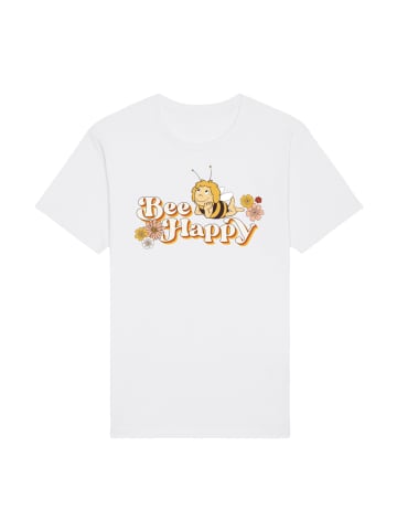 F4NT4STIC T-Shirt Die Biene Maja Bee Happy in weiß