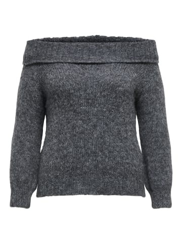 ONLY Carmakoma Strickpullover in Medium Grey Melange