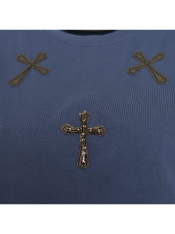 Roberto Geissini Cross-Wings T-Shirt Dunkelblau