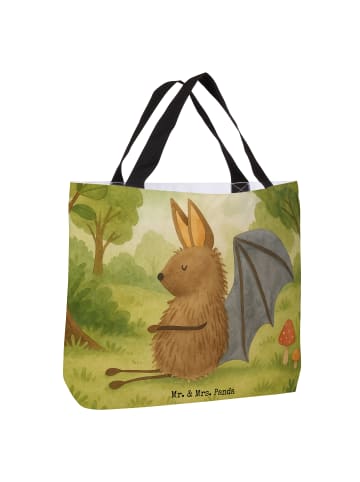 Mr. & Mrs. Panda Tasche Fledermaus Sitzen Design ohne Spruch in Weiß