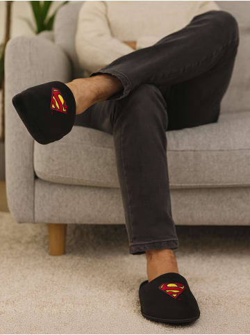 Superman DC Comics Superman Hausschuhe Puschen Schlappen Slipper Pantoffeln in schwarz