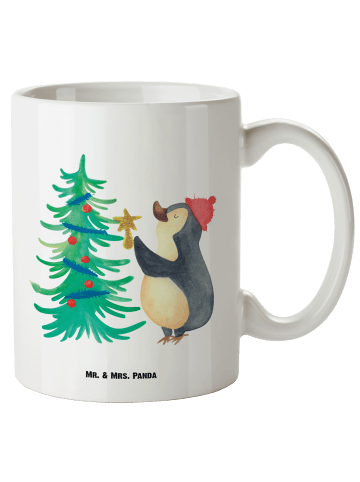 Mr. & Mrs. Panda Kakaotasse Pinguin Weihnachtsbaum ohne Spruch in Weiß