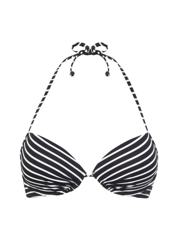 S. Oliver Push-Up-Bikini-Top in schwarz-weiß-gestreift