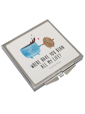 Mr. & Mrs. Panda Schminkspiegel Kaffee Bohne mit Spruch in Weiß