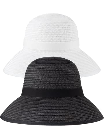 Janice Damen Sonnenhut 2er Set in Schwarz/Weiß