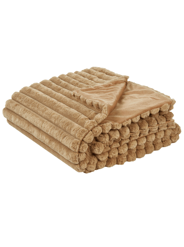 Beliani Tagesdecke RAKYA in Braun - (W) 200 x (H) 1 x (L) 220 cm