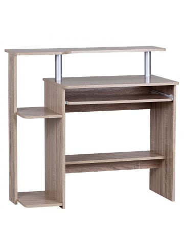 KADIMA DESIGN Computertisch ELBTRAUM | Tastaturauszug, Große Arbeitsfläche, Modern in Beige