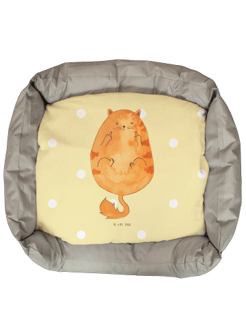 Mr. & Mrs. Panda Katzenkorb Katze Frühaufsteher ohne Spruch in Gelb Pastell