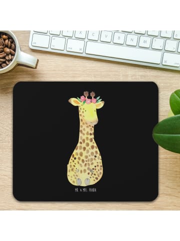 Mr. & Mrs. Panda Mouse Pad Giraffe Blumenkranz ohne Spruch in Schwarz