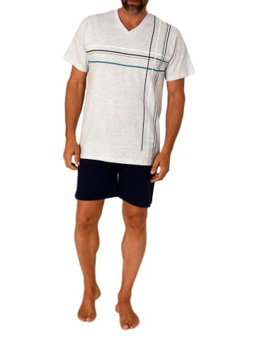 NORMANN Shorty Schlafanzug kurzarm Pyjama - 84263 in grau