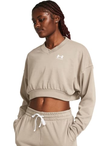 Under Armour Longsleeve "Ua Rival Terry Os Crop Crw" in Braun