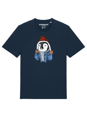 wat? Apparel T-Shirt Pinguin in Dunkelblau