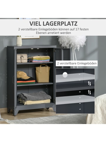 HOMCOM Aktenschrank-75B x 33T x 110H cm-Grau