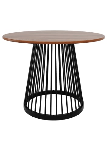 ABRIHOME Runder Esstisch in Schwarz 80x80x76 cm mit Metallbeinen