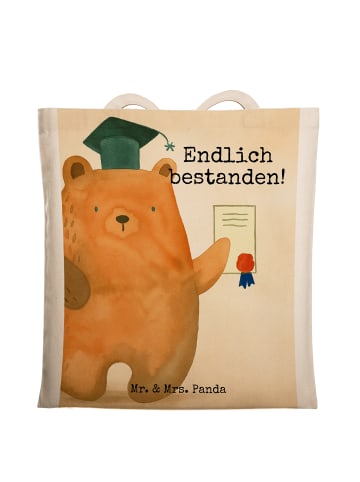 Mr. & Mrs. Panda Shopping Tasche Bär Prüfung Design mit Spruch in Weiß
