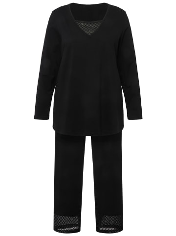 Ulla Popken Pyjama in schwarz