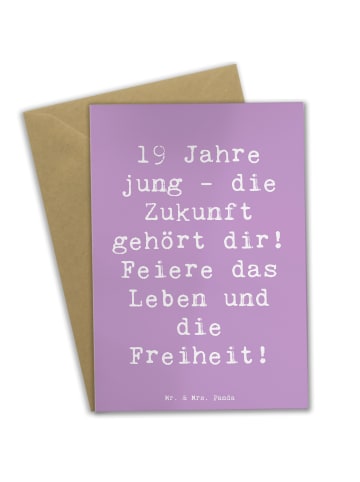 Mr. & Mrs. Panda Klappkarte Spruch 19. Geburtstag mit Spruch in Lavendeltraum