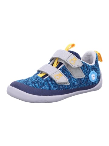 Affenzahn Halbschuh Knit Happy Pinguin in Blau/Grau
