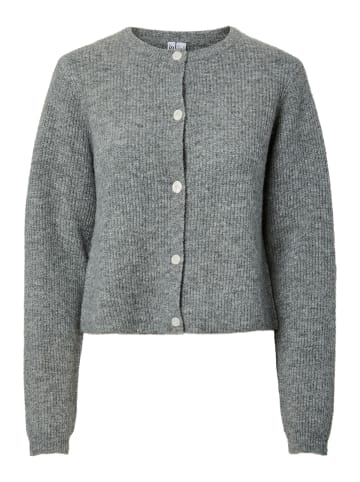 Pieces Strickjacke in Medium Grey Melange