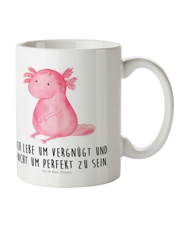 Mr. & Mrs. Panda Kindertasse Axolotl Niedlich mit Spruch in Weiß