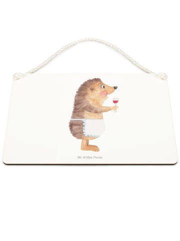 Mr. & Mrs. Panda Holzschild Igel Wein ohne Spruch in Transparent