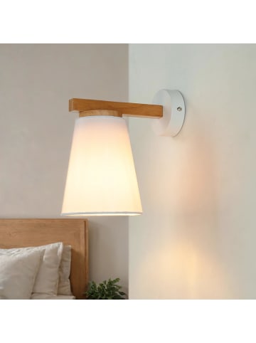 Licht-Erlebnisse Wandlampe (B)13 x (H)22 cm in Holz Weiß