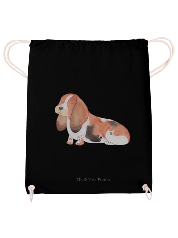 Mr. & Mrs. Panda Turnbeutel Hund Basset Hound ohne Spruch in Schwarz