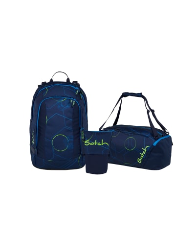 Satch Schulrucksack-Set AIR "Blue Tech" 3-teilig in Blau