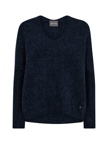 Mos Mosh V-Ausschnitt Strickpullover in Salute Navy