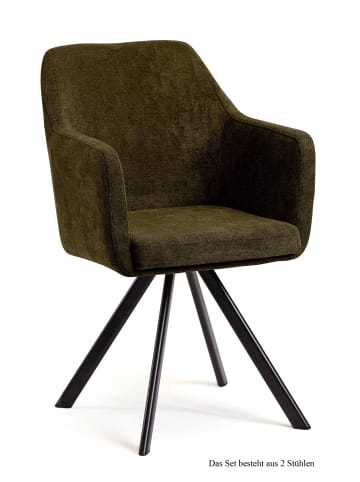58 aufm Kessel ARMLEHNSTUHL drehbar (2er-Set) Devka 57x87x60 Schwarz/Marsala