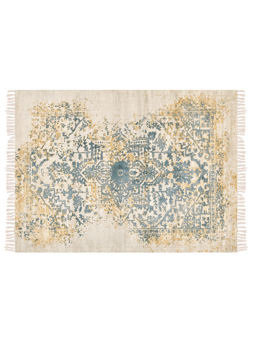 Beliani Orientalisch BOYALI in Grün/Gelb/Beige - (W) 140 x (H) 4 x (L) 200 cm