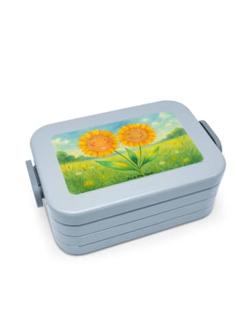 Mr. & Mrs. Panda Bentobox Blume Sonnenblume Design ohne Spruch in Blau Pastell