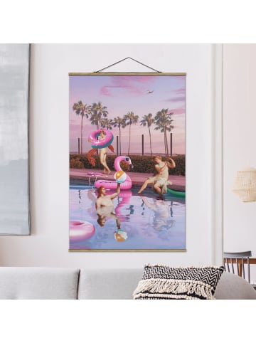 WALLART Stoffbild mit Posterleisten - Jonas Loose - Pool Party in Rosa