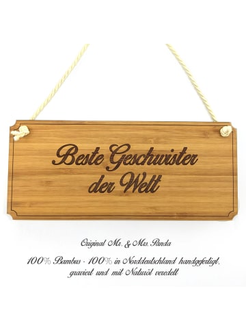 Mr. & Mrs. Panda Hinweisschild Geschwister mit Spruch in Keine Angabe