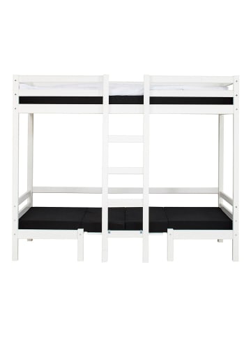 ebuy24 Hochbett BasicJumbo Weiß, Schwarz 208 x 102 cm