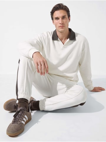 Nils Sundström Sweat-Poloshirt in ecru
