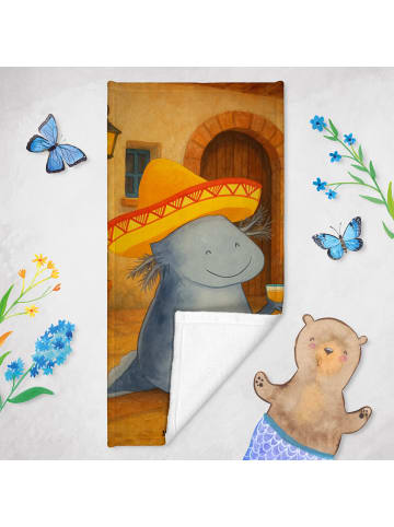Mr. & Mrs. Panda Badehandtuch Axolotl Tequila Design ohne Spruch in Weiß