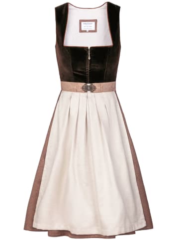 Edelnice Midi Dirndl Theresie Samt Braun in braun