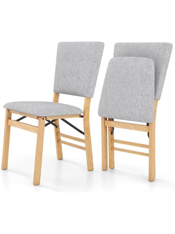 COSTWAY 2er Set Klappstühle Esszimmerstühle in Grau