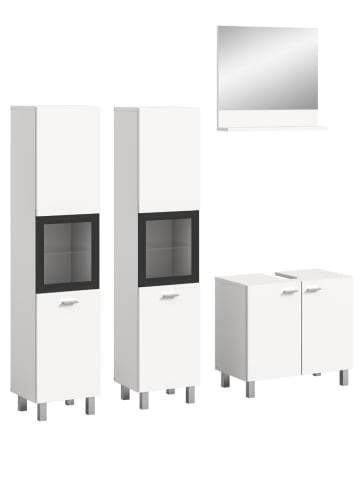 ebuy24 Badmöbelset Boston (4-teilig) Weiß 137 x 33 cm